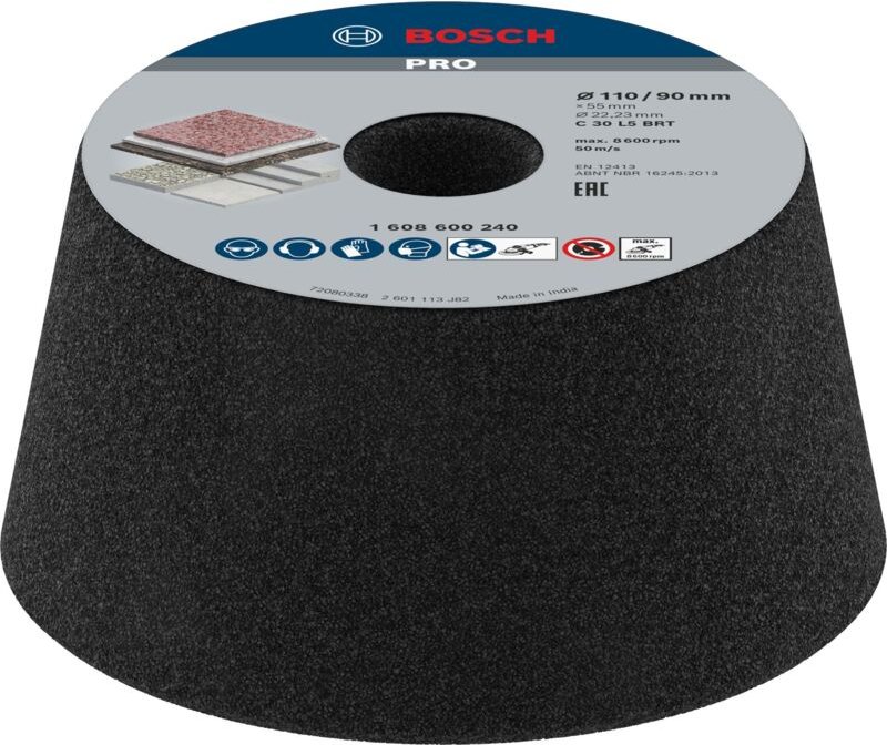Schleiftopf, konisch-Stein/Beton 90 mm, 110 mm, 55 mm, 30 - Bosch