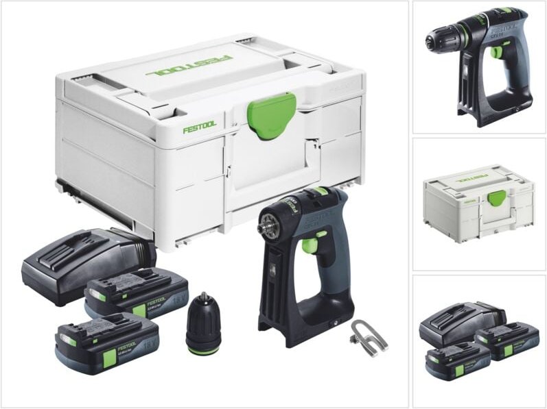 Cxs 18 Akku Bohrschrauber 18 v 40 Nm Brushless + 2x Akku 3,0 Ah + Ladegerät + Systainer - Festool