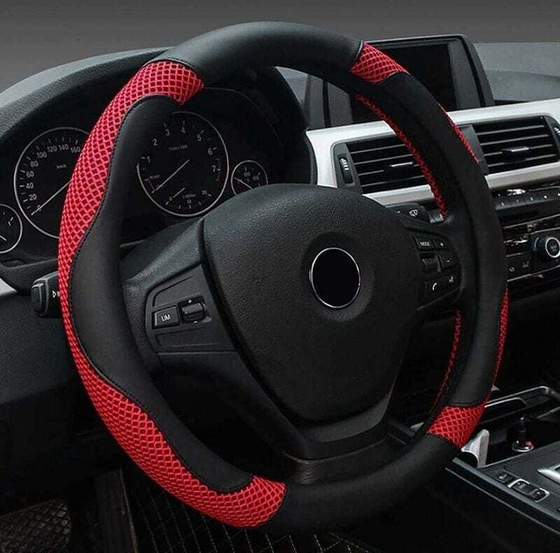 ZVD-Auto-Lenkradbezug, Universal 38CM PU-Leder-Lenkradbezug, Lenkradschutzhülle, Universal 38CM Weicher Lenkradbezug-Sch...