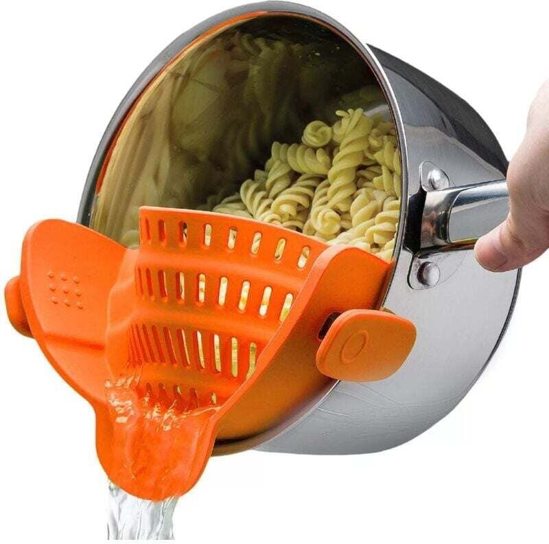 Ulisem Silikon-Küchensieb, zusammenklappbares Küchensieb, passt in alle Töpfe und Pfannen, perfekt zum Abtropfen von Nud...