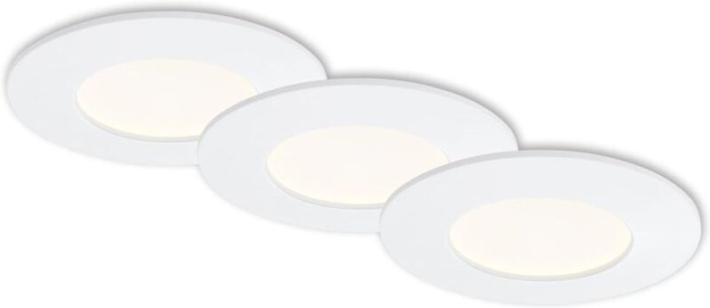 Briloner - led Einbauleuchte 3er Set 4000K Ø8,5cm 8W IP44 Kunststoff Weiß