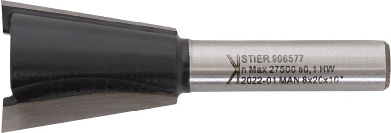 STIER Zinkenfräser HW 8 mm Durchmesser 20mm NL26 mm 10 Grad