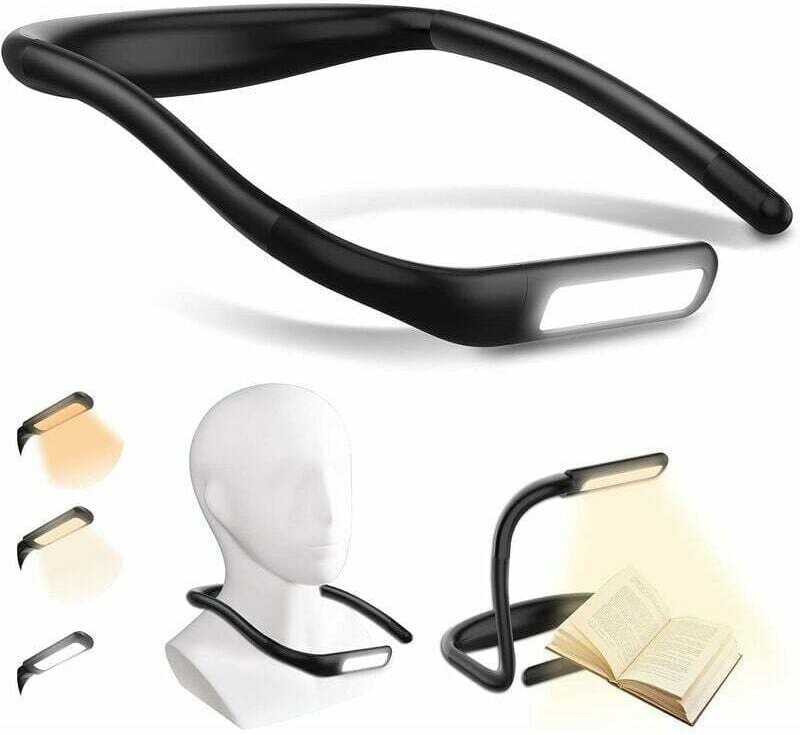 Jalleria - Nacken-Leselampe, LED-Leseleuchte, Leselampe zum Lesen im Bett, einstellbare Helligkeit, 3 Farben, flexibler ...