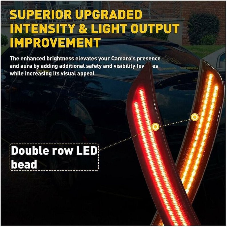 Woosien - Auto vorne hinten LED-Seitenmarkierungsleuchten geräuchert für 300 300c 2015–2021