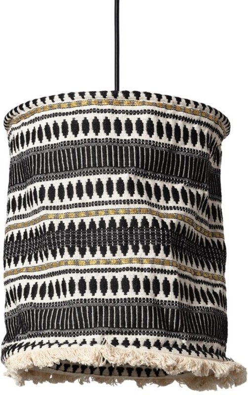 Pendelleuchte aus Baumwolle Rarámuri Weiß / Schwarz