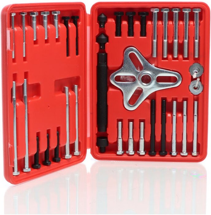 Xpotool - Universal Lenkrad Abzieher Satz 46 teilig, Schwingungsdämpfer aus Stahl, Kurbelwellen Abzieher, Riemenscheiben...