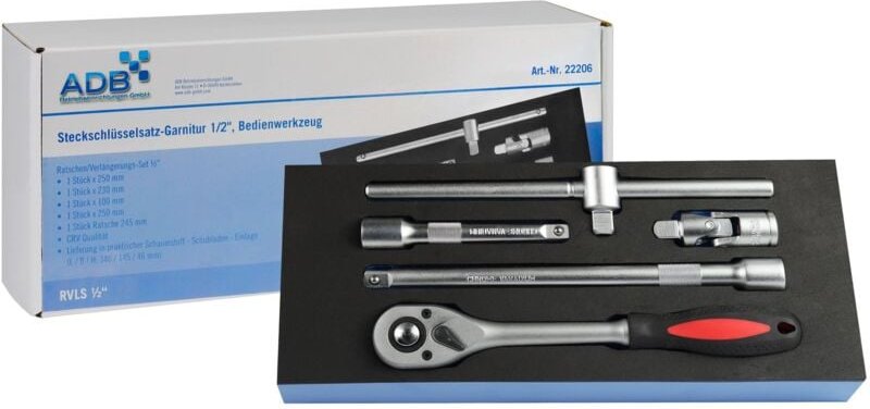 Werkzeugeinlage Werkstattwagen Einlage Steckschlüssel 1/2 Zoll 5-tlg. - ADB