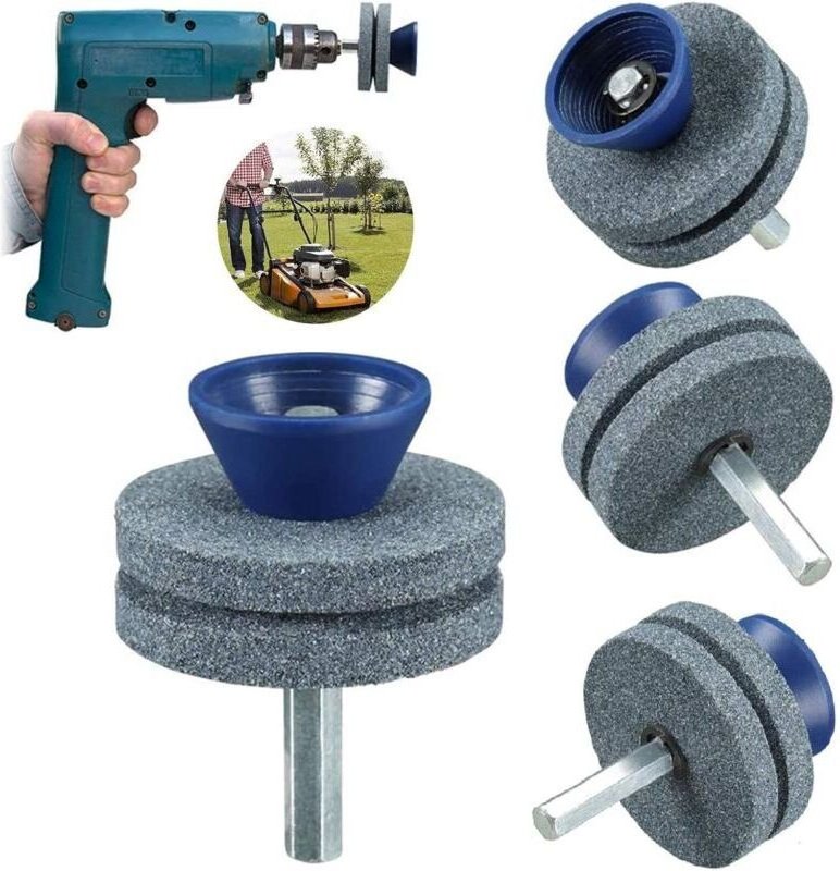 Set mit 3 universellen Rasenmähermesserschärfern, für alle elektrischen und manuellen Bohrmaschinen, Rotationsschärfer, ...
