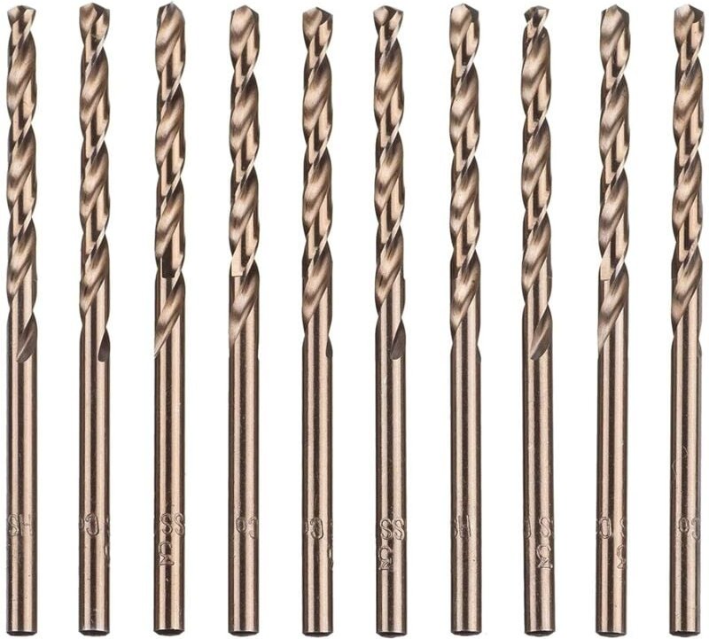 Memkey - 10-teiliges M35 HSS-Kobaltgold-Hochgeschwindigkeitsstahl-Spiralbohrer-Set für metrische Hochgeschwindigkeitsboh...