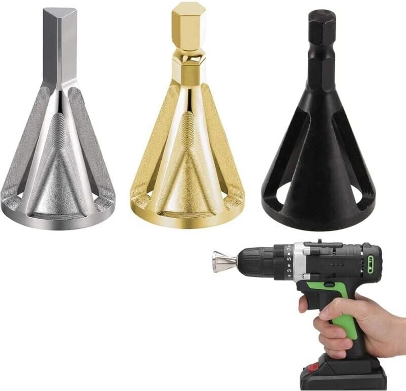 Thumbnail - Externes Entgratungsfasenwerkzeug, 3-teiliges Entgraten für Bohrer, externes Entgratungsfasenwerkzeug Sechskant und Drei...