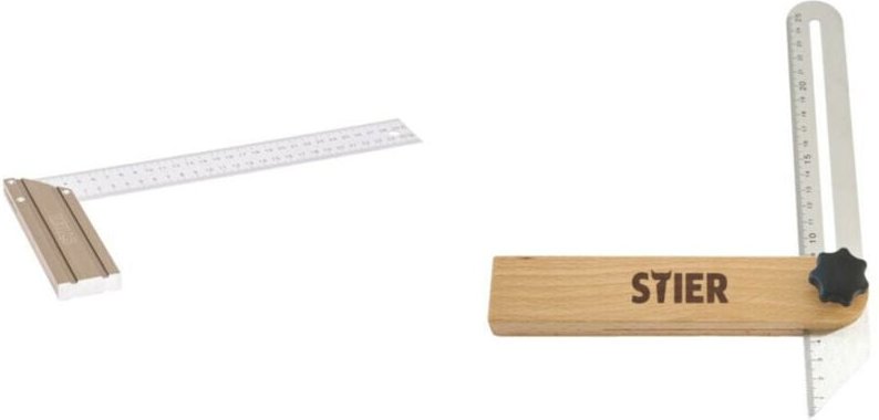 Schreinerwinkel 300 mm & Präzisions-Schmiege 250 mm Set (2-tlg.) - Stier