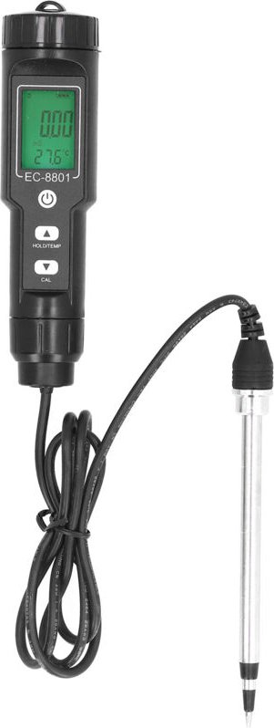 Bodenleitfähigkeits- und Temperaturmessgerät mit hintergrundbeleuchtetem Display – ABS 37 x 150 mm – Feuchtigkeitsmessun...