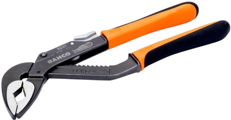 Bahco ERGO Wasserpumpenzange mit Gleitgelenk und 2-Komponenten-Griff, extra-weite Maulöffnung, verchromt 225 mm, Industr...