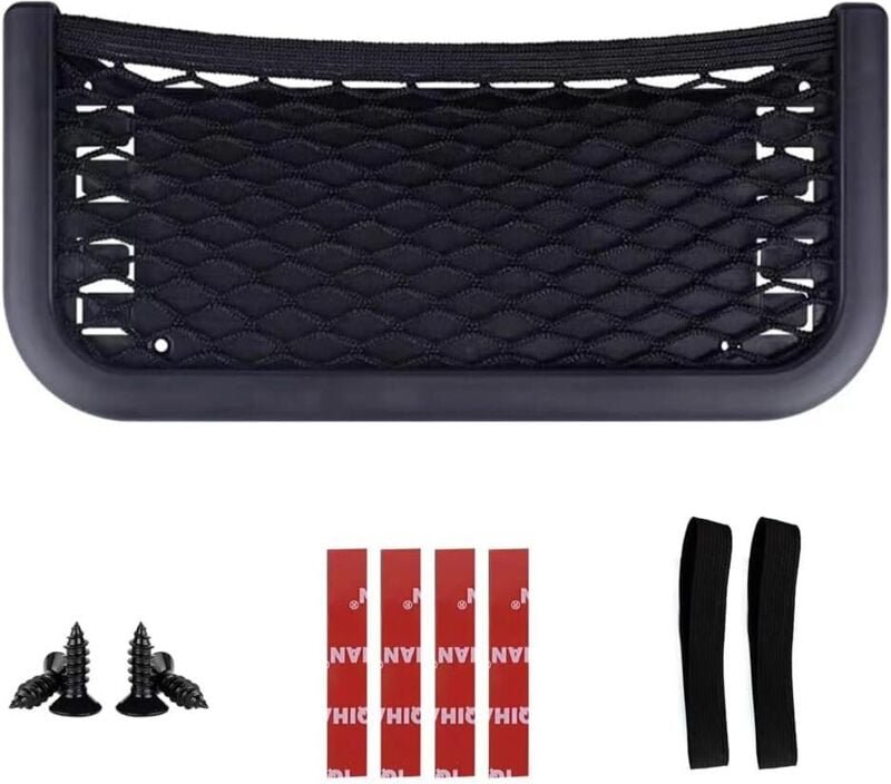 3 in 1 Auto Aufbewahrungsnetz, Ablagenetz, Fach zum kleben oder Schrauben für Fahrzeuge, Boot, Camper, Wohnwagen, Schran...