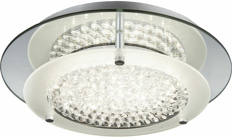 Deckenlampe Wohnzimmerleuchte Schlafzimmerlampe Küchenleuchte Esszimmerlampe, Chrom Kristalle klar, led 12W 840Lm 4000K ...