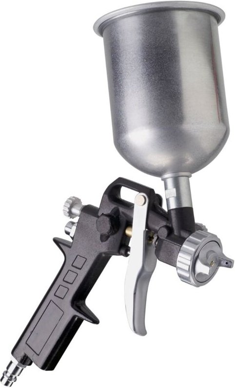 Farbspritzpistole mit Fließbecher