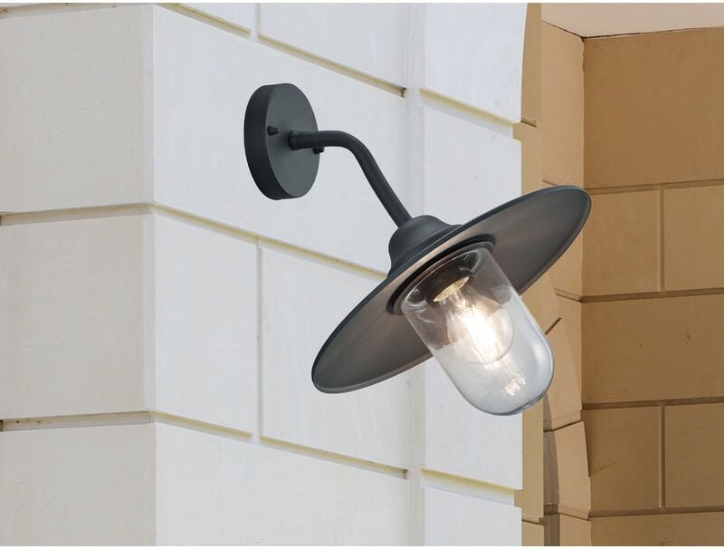 Vintage LED Außenwandleuchte in Anthrazit, Höhe 32cm