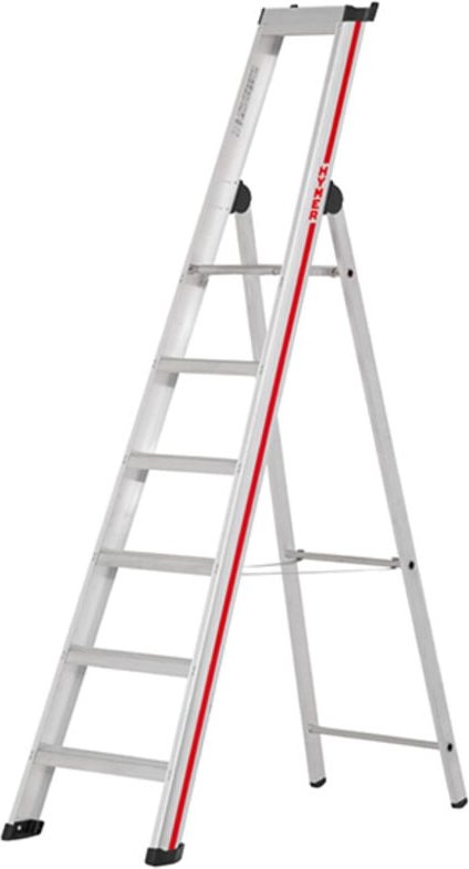 Hymer Stufenstehleiter mit Plattform, Stufenzahl inkl. Plattform 6, Standhöhe max. 1,37 m