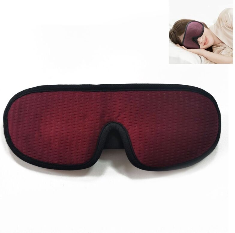 Echte 3D-Augenmaske, atmungsaktive Stereo-Schlafmaske, Verdunkelung – Fuchsia