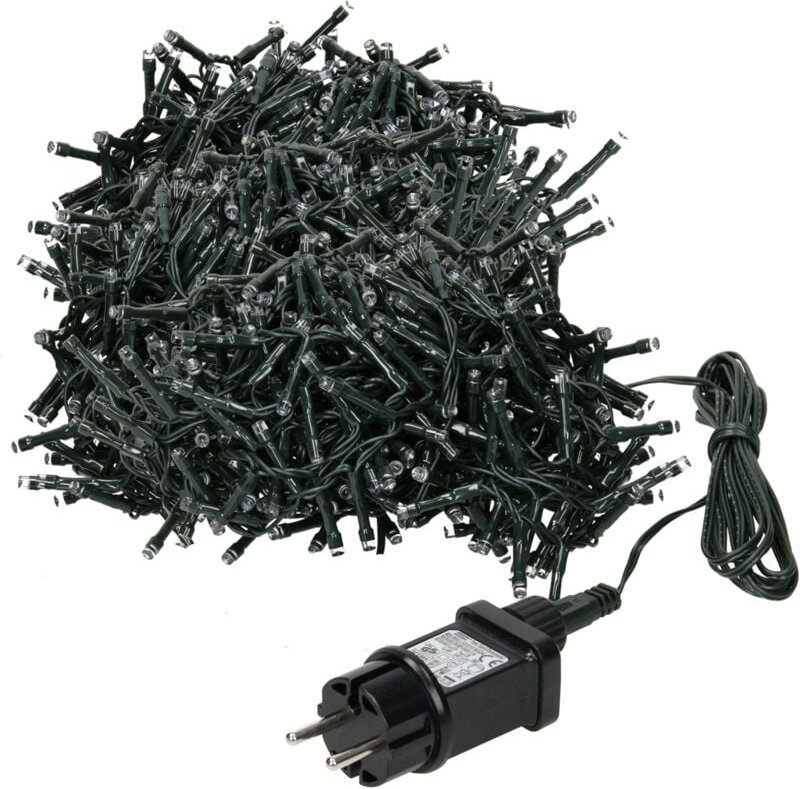 ECD Germany LED Cluster Lichterkette Extra Warmweiß 1800 LED 36m mit 8 Programmen, IP44, Innen und Außen, Clusterlichter...