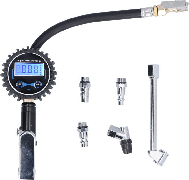 RASTKY Digitales Reifendruckmessgerät 300PSI Reifenfüllmesser LCD-Digitalanzeige Aufpumpdruck 4 Einheiten Auto Van Fahrr...