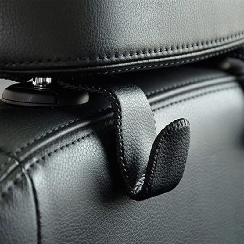 Auto Kopfstütze Haken, Echtes Leder Haken für Autositz Rückenhaken Kopfstütze Kleiderbügel Universal Organizer Halter Ha...