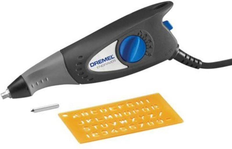 Dremel Gravierer, 1 Karbidspitze, 1 Gravierschablone
