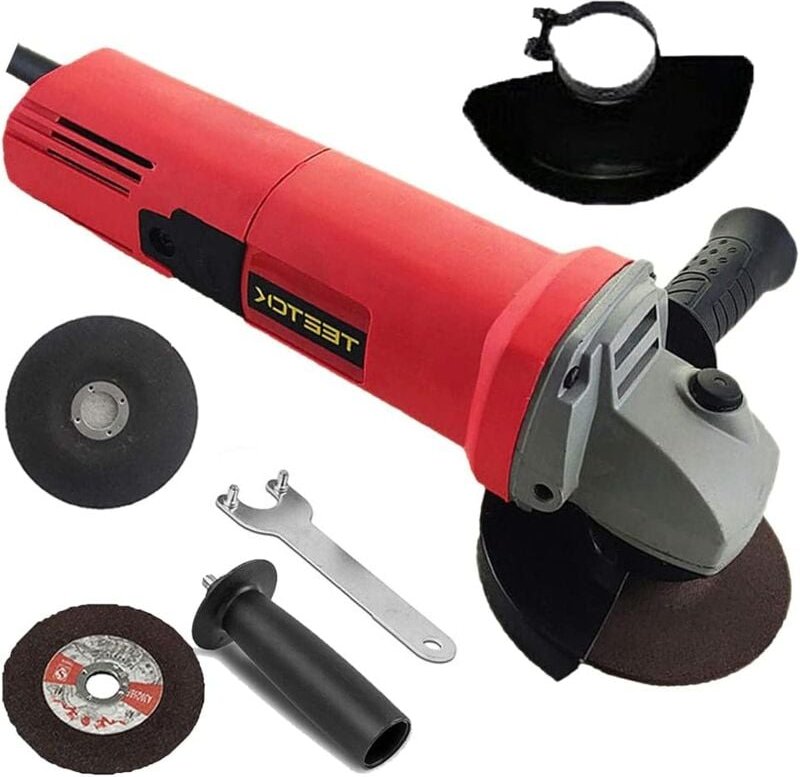 Teetok - 115mm Winkelschleifer, elektrischer Winkelschleifer mit 850W Schleifscheiben-Drahtschleifer-Schneidwerkzeug