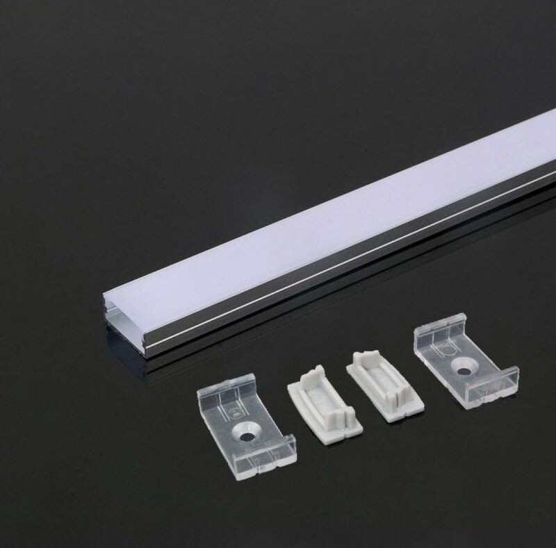 V-tac - Weißes Aluminiumprofil für LED-Streifen (Max. Länge: 21,5 mm) 2000 x 23,5 x 9,8 mm