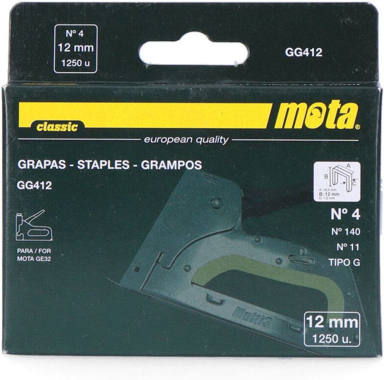 EDM - Heftklammern Nummer 4, 12mm, 1000 Stück Mota Werkzeuge 89085