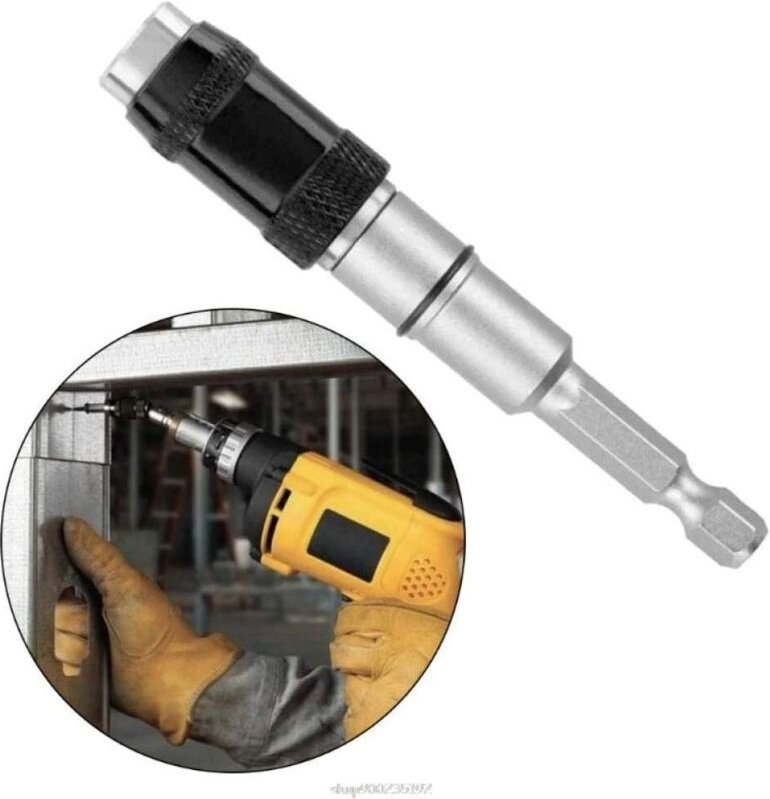 Longziming - 1/4 Zoll magnetischer Schwenk-Bithalter – 90 mm flexible Verlängerung – Sechskant-Bithalter mit 20° Schwenk...