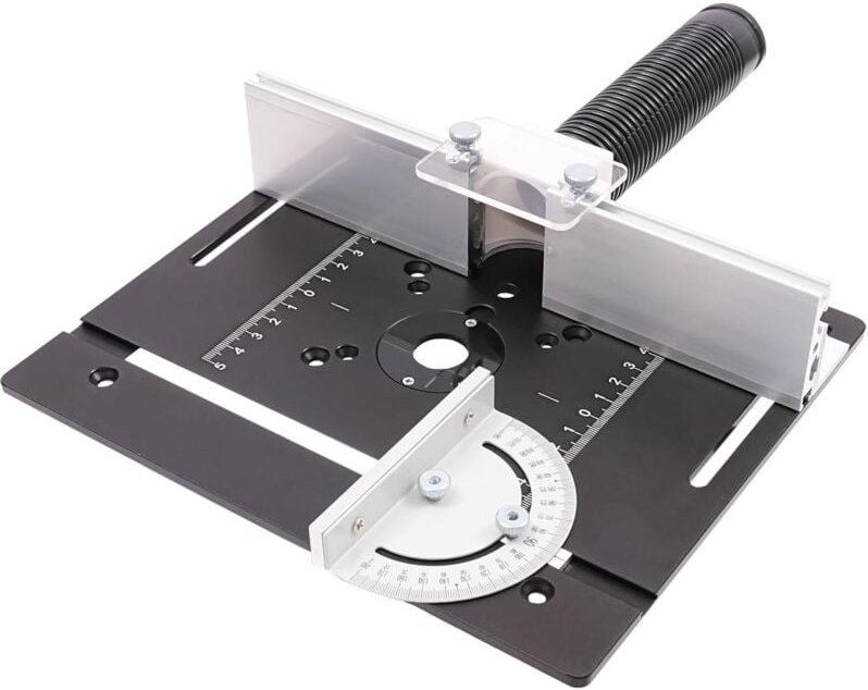 Frästisch Einlegeplatte,Aluminiumlegierung Router Tischeinsatzplatte Mit 180° drehbarem Gehrungslehre,Platte Hobelbank,F...