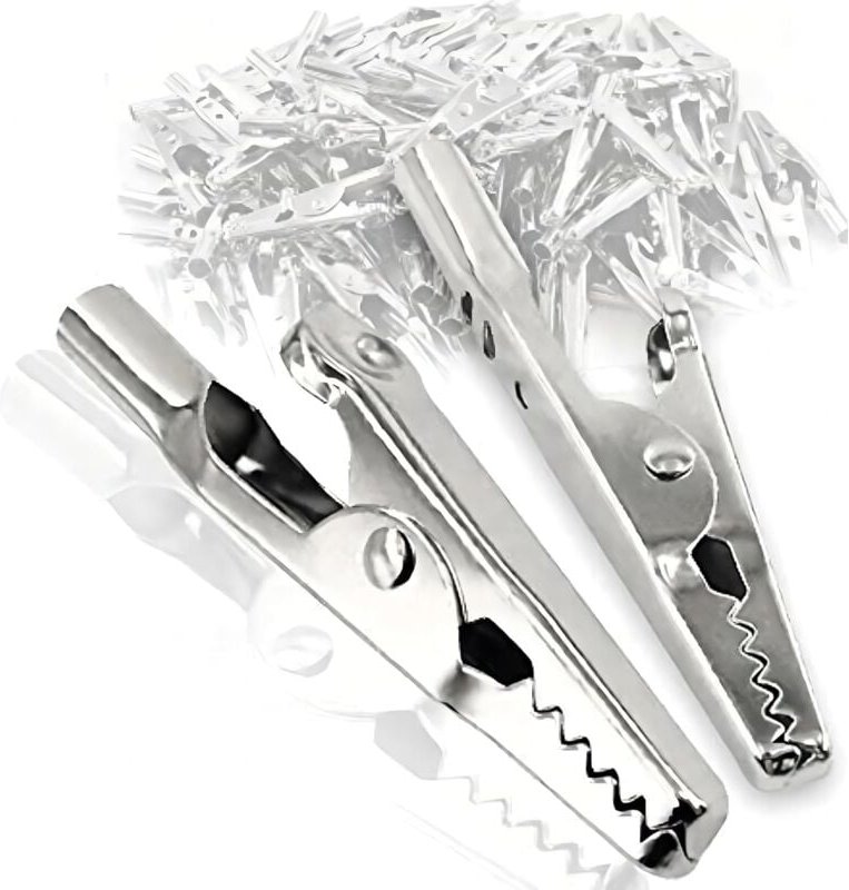 Dolaso - Packung mit 50 Krokodilklemmen aus Metall für Labor- und elektrische Prüfarbeiten