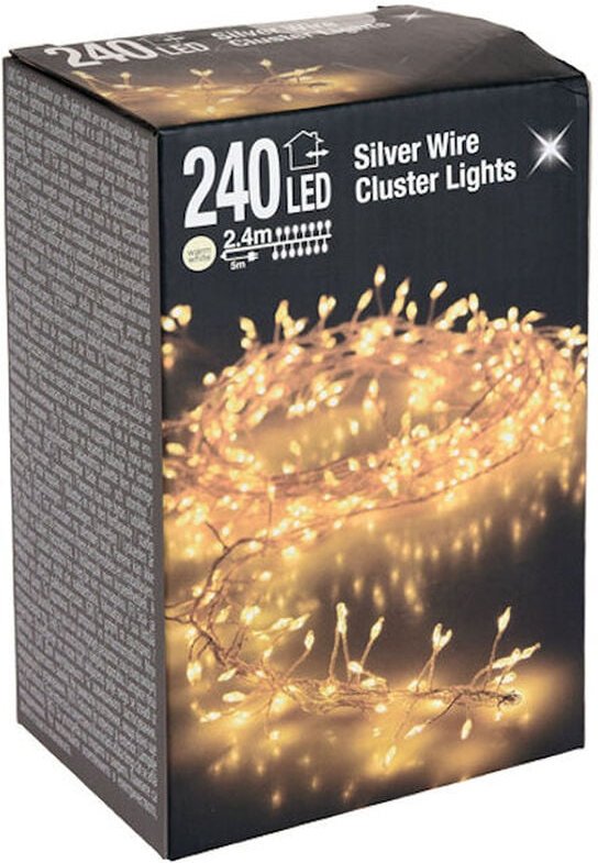 Silver Wire cluster Lights - 240 led / 2,4 m - Draht Büschel Lichterkette für Außen