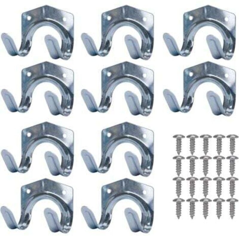 Metall-Aufbewahrungshaken, Werkzeughalter aus Stahlblech, U-förmiger, doppelwandmontierter Garten-Werkzeugständer aus St...