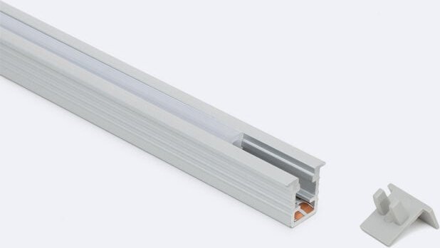 Ledkia - Aluminiumprofil Einbau 2m für led Streifen bis 6 mm Aluminium 2 m Weiß transluzent