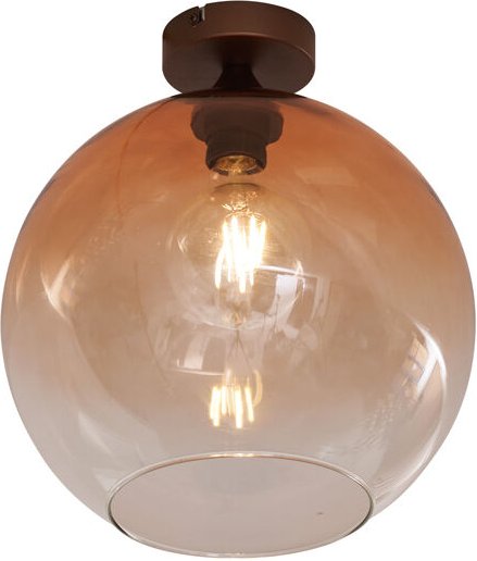 Art-Deco-Deckenleuchte Dunkelbronze mit braunem Glas - Sandra