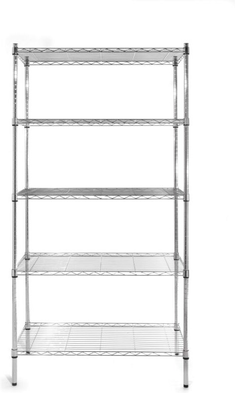 Lagerregal mit 5 Regalen, Chrom, 910x455x(H)1830mm - Hendi