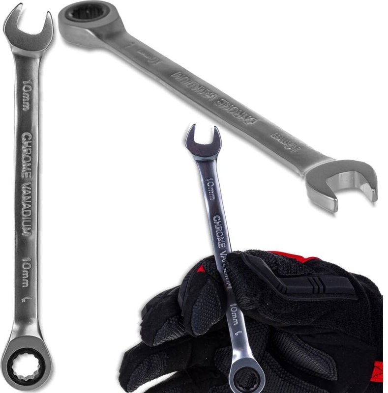 ROCKFORCE Ratschen-Maulschlüssel 10 mm Cr-V Stahl