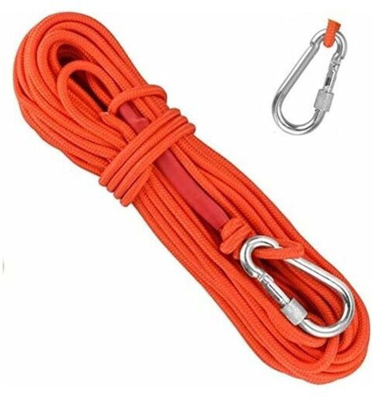 Geflochtenes Seil aus Polypropylen, Kletterseil, 20 m, mit Karabiner, UV-Schutz, schimmel- und korrosionsbeständig, mult...