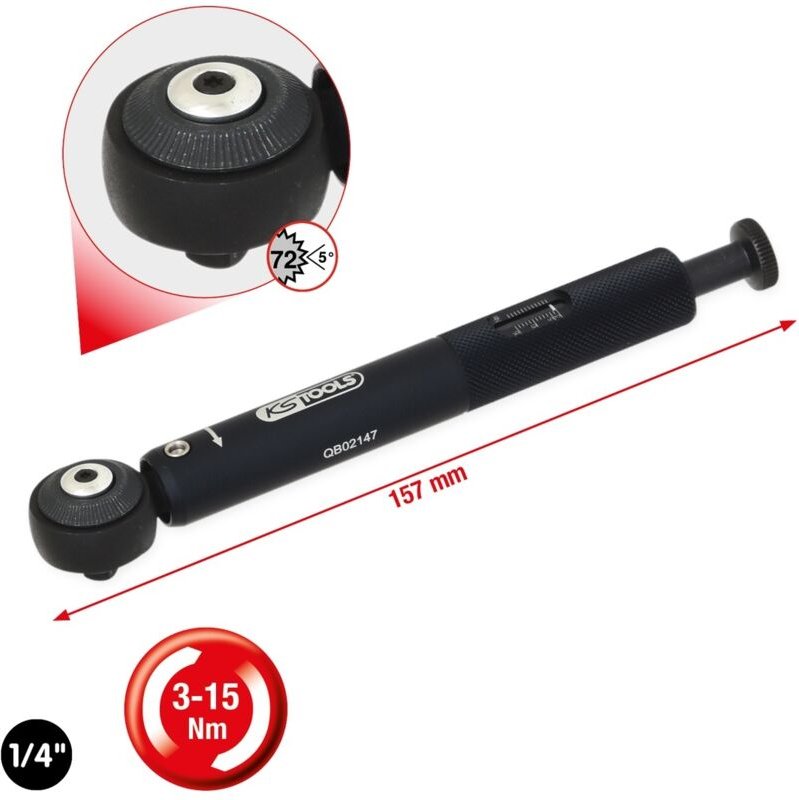 Ks Tools 1/4 Mini Drehmomentschlüssel, 3-15Nm