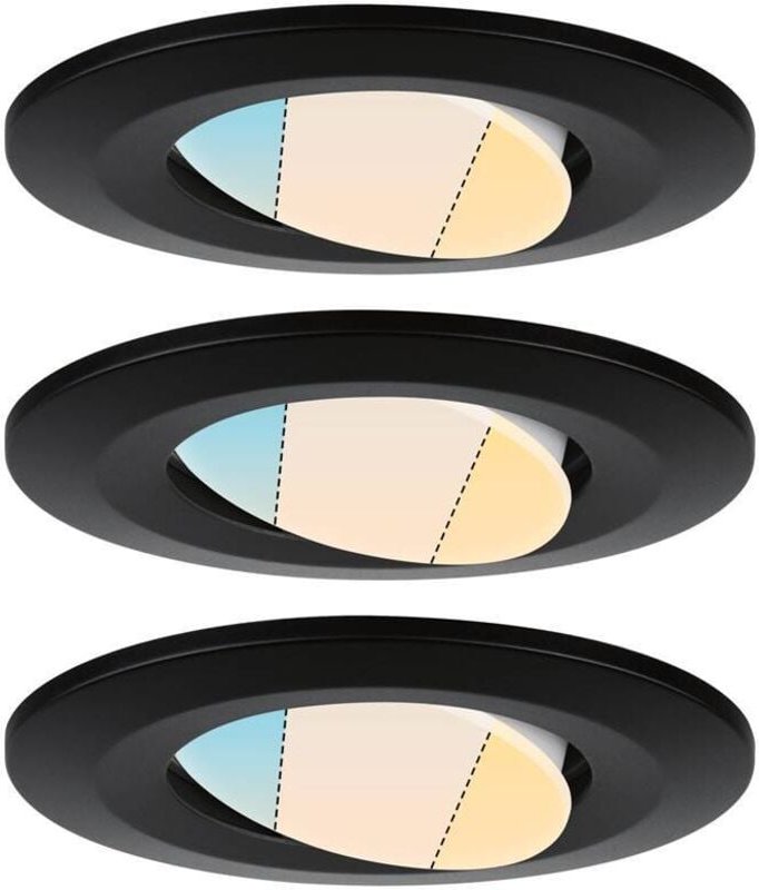 Paulmann - HomeSpa 3er Set led Einbauleuchte Calla schwarz 9 cm schwenkbar