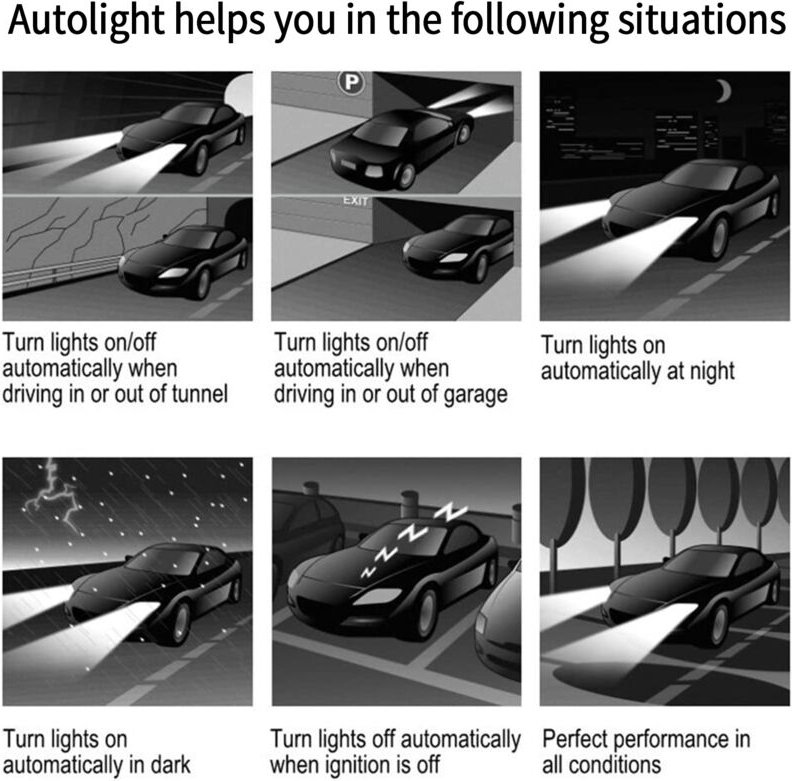 Ej.life - Auto-Lichtsensorsystem, automatische Steuerung der Lichter an/aus mit 12 v