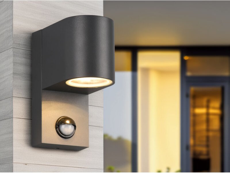 Thumbnail - Meinewunschleuchte - Runde led Außenwandleuchte Downlight mit Bewegungsmelder, Anthrazit