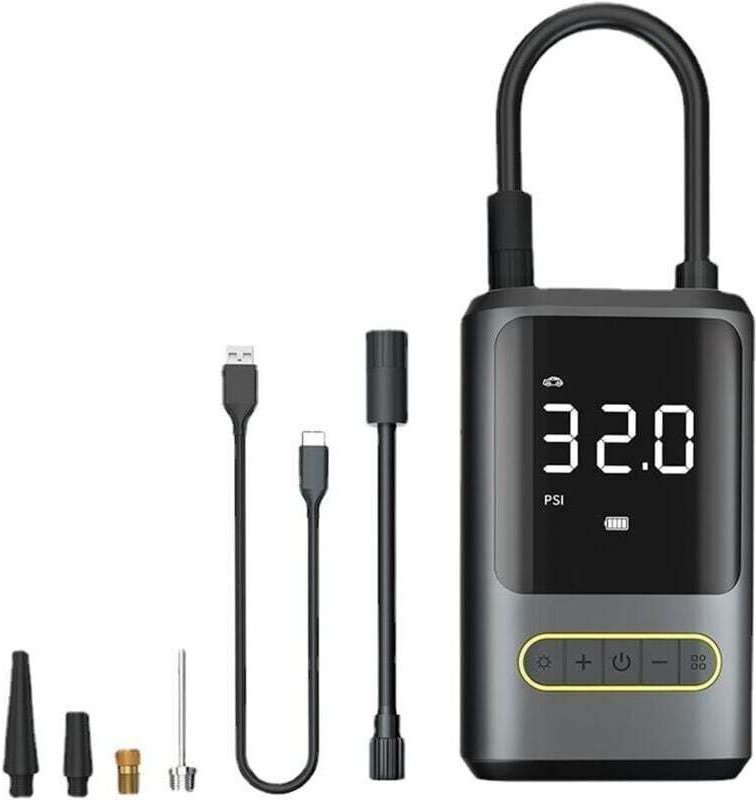 Tragbare Reifenfüller-Luftpumpe mit 150 psi und digitalem Druckmesser, 4000 mAh Akku, kabellos, für Autos, Motorradreife...