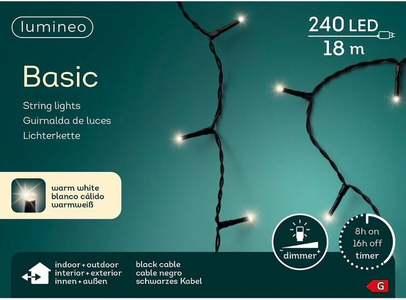 Unbekannt - Lumineo led Lichterkette Basic 1800 cm 240 Lichter warmweiß 494261