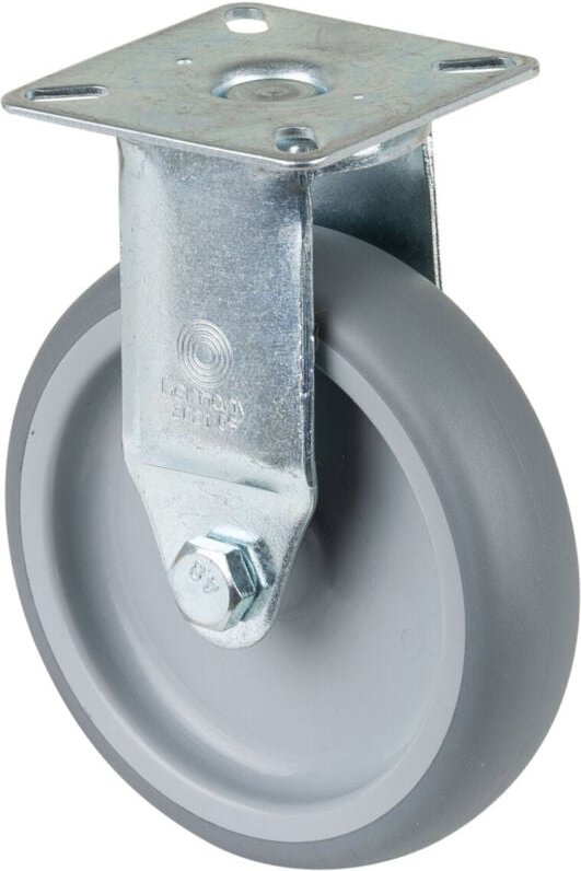 Bockrolle 100mm Lg.G Stahlbl verz. Gummirad - Bs Rollen