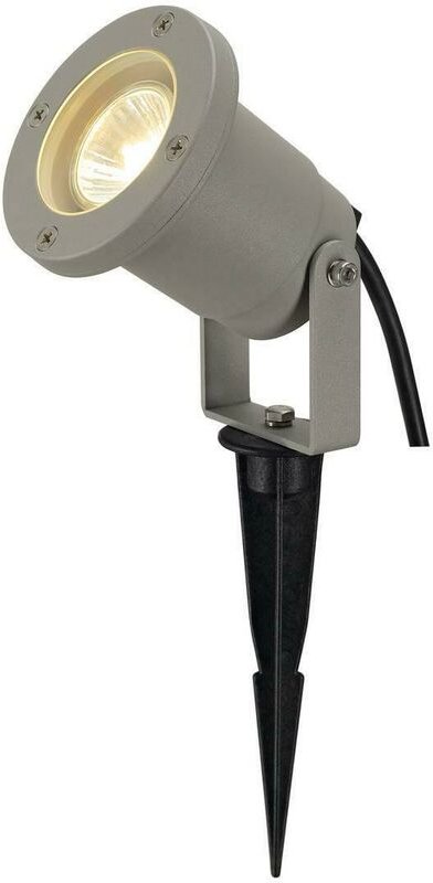 SLV - 227418 Nautilus Spike LED-Gartenstrahler led, Energiesparlampe, Halogen GU10 35 w Silber-Grau
