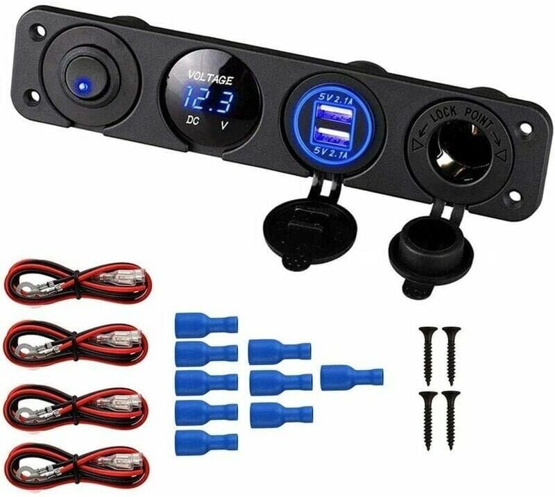 Thumbnail - Gabrielle 4-in-1-Marine-Schalttafel, 12 v 4,2 a Dual-USB-Buchse, Ladegerät, Steckdose und LED-Voltmeter und Zigarettenan...