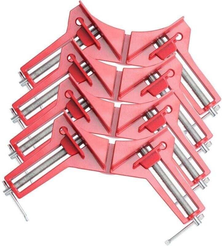 YMYNY 4 Stück 90-Grad-Winkelklemme, verstellbarer Schraubstock für die Holzbearbeitung, für Bilderrahmen, Aquarien, Möbe...